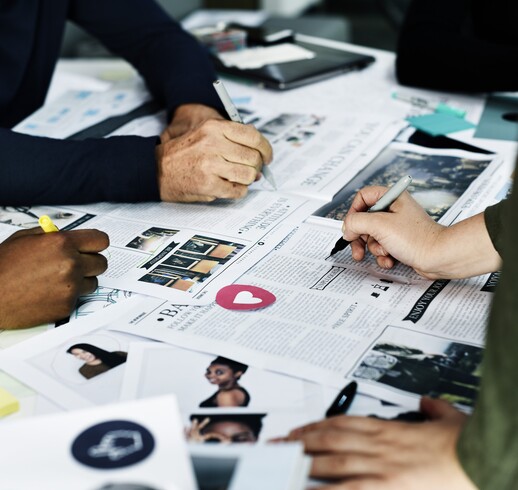 people working on newletter